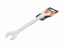 Ключ рожковый 17х19мм (Chrome vanadium) на держателе сатинированный ЭВРИКА 1/10